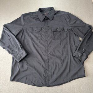 Swiss Tech Performance Button Down Shirt Mens XL Black Check Quick Dry Outdoor